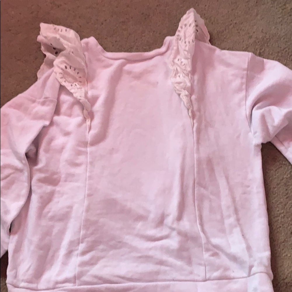 White Ruffle Sweatshirt - Picture 2 of 2